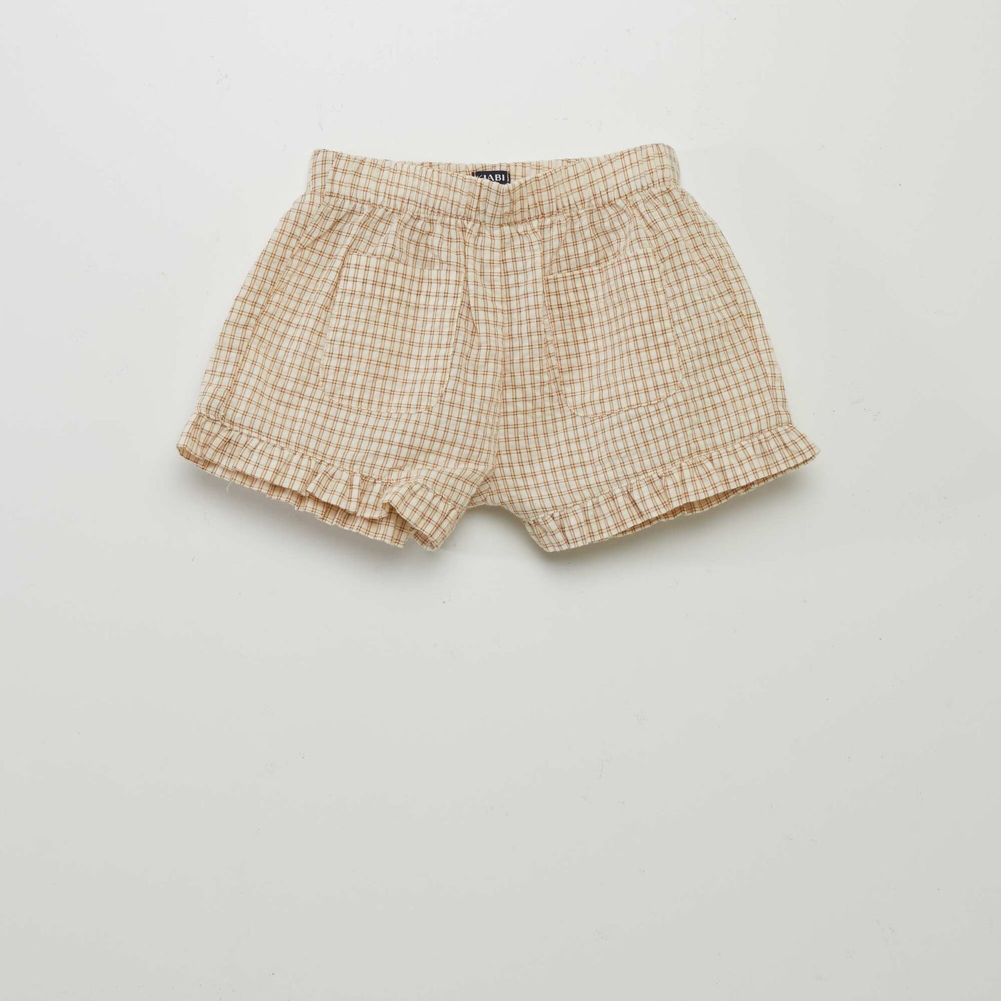 Short   carreaux style vichy Beige