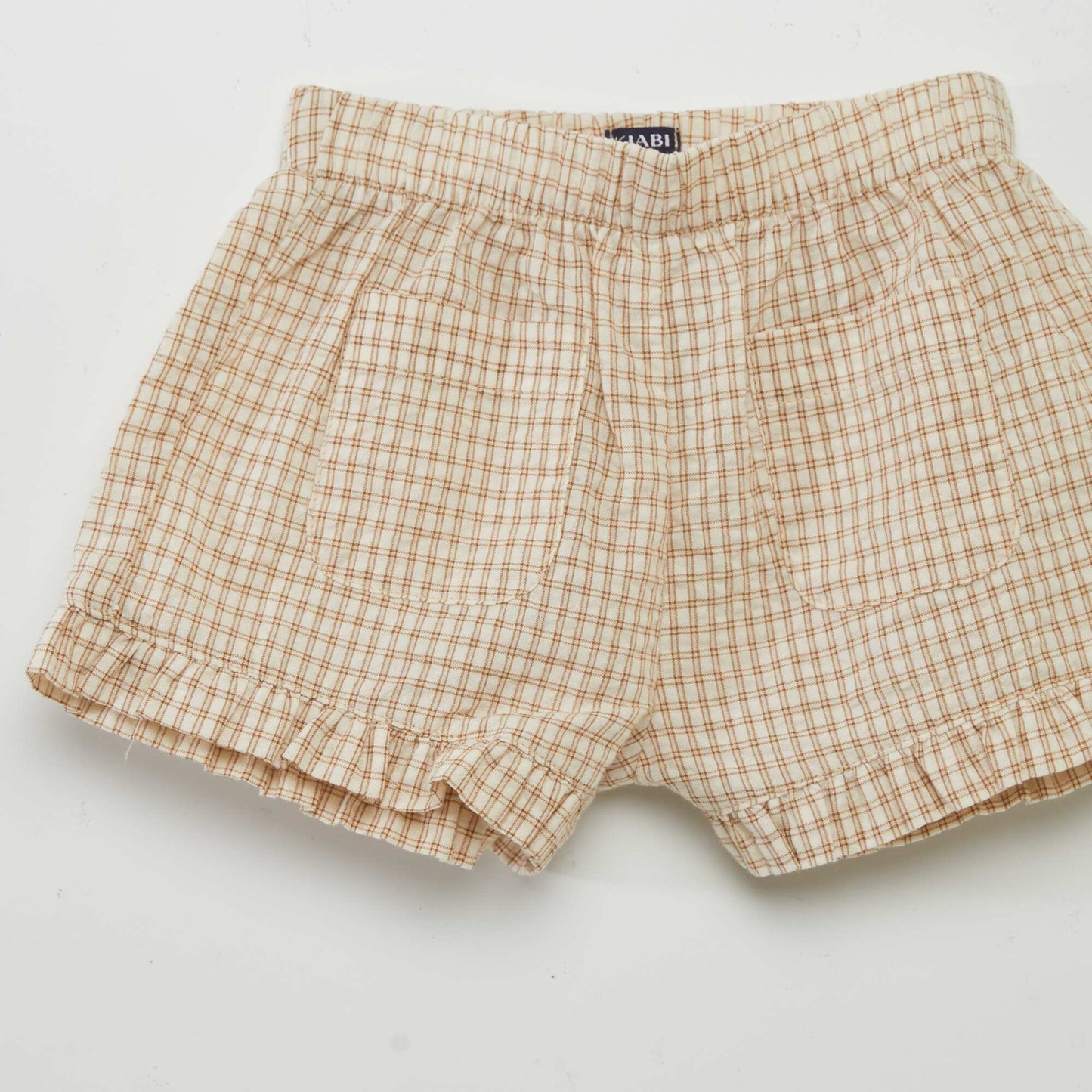 Short   carreaux style vichy Beige