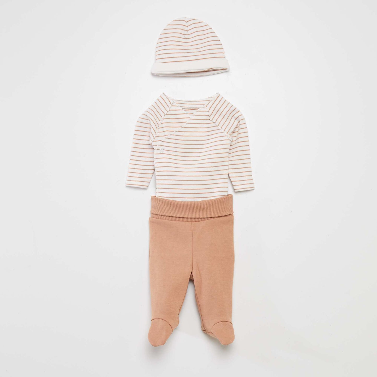 Ensemble body + pantalon avec pieds + bonnet Blanc 'ray '