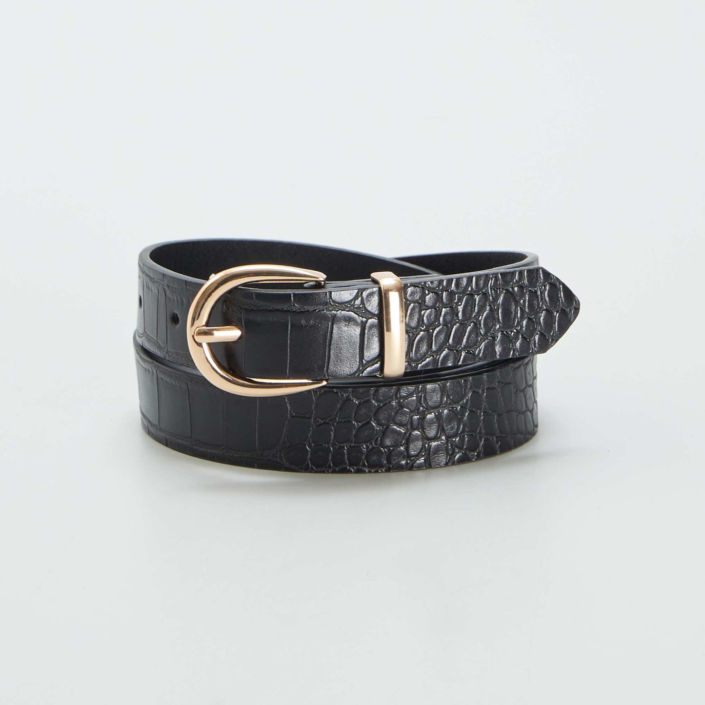 Ceinture basique effet croco Noir