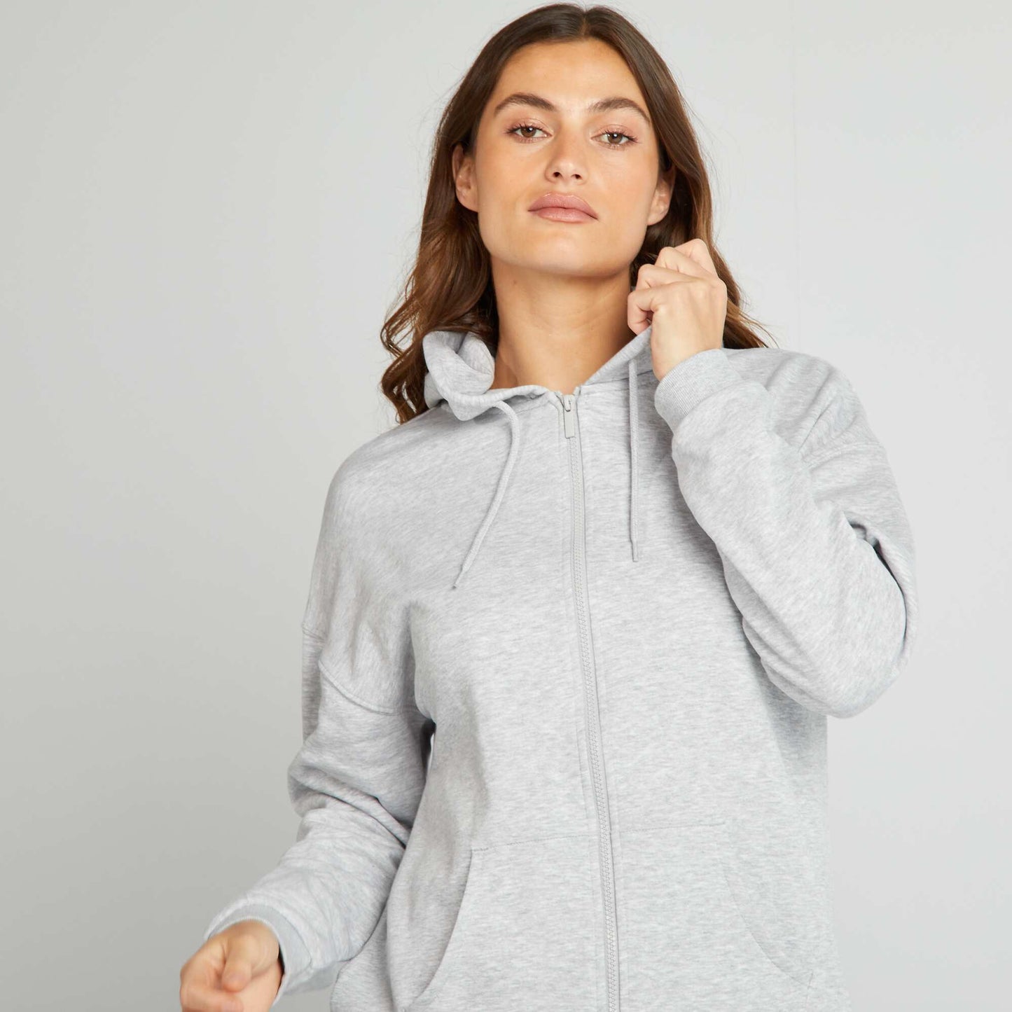 Sweat zipp    manches longues Gris