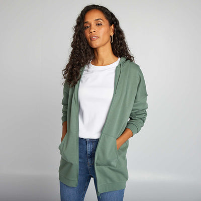 Sweat zipp manches longues Vert