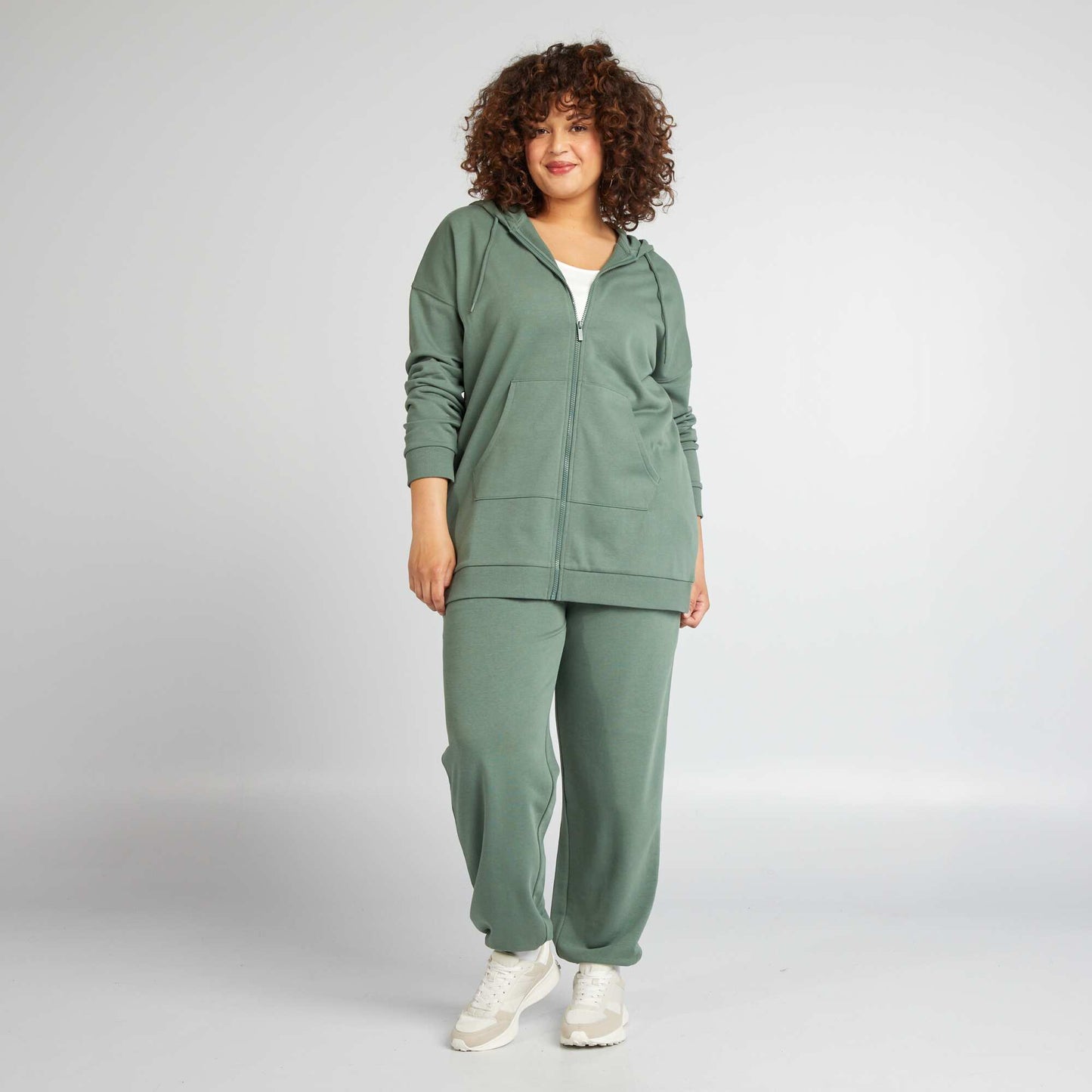 Sweat capuche zipp Vert