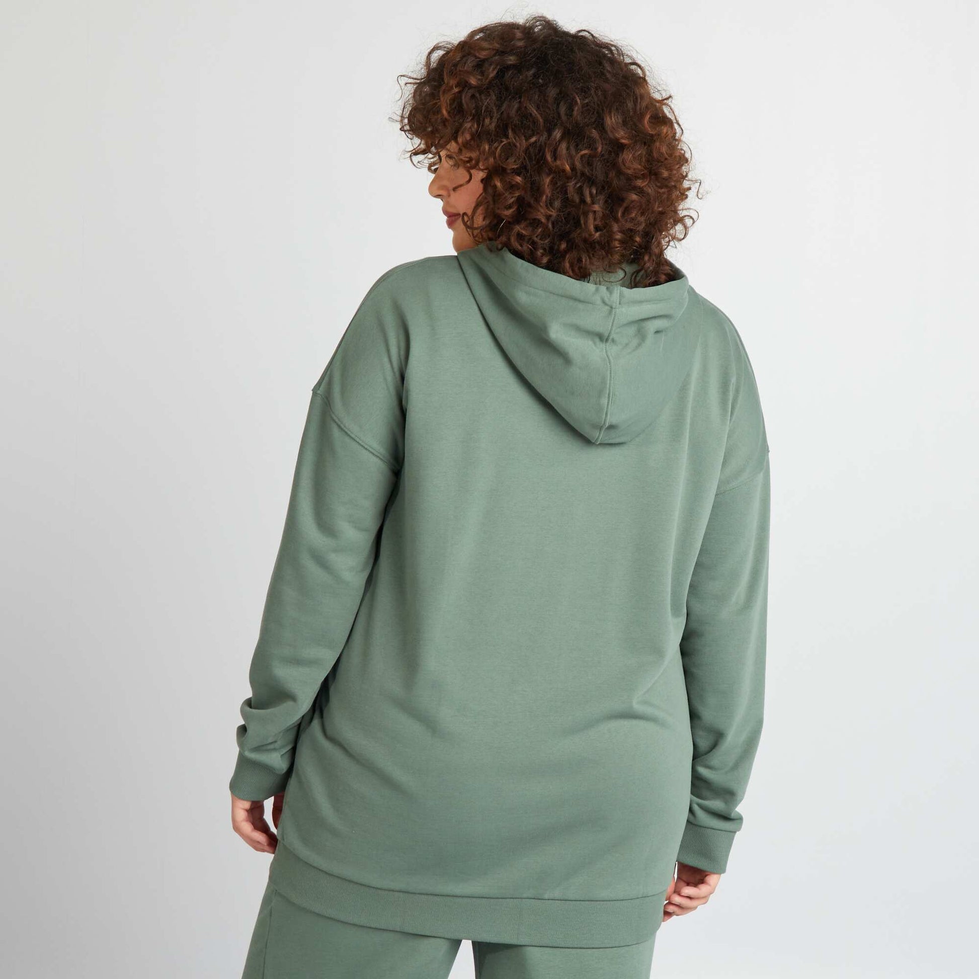 Sweat capuche zipp Vert