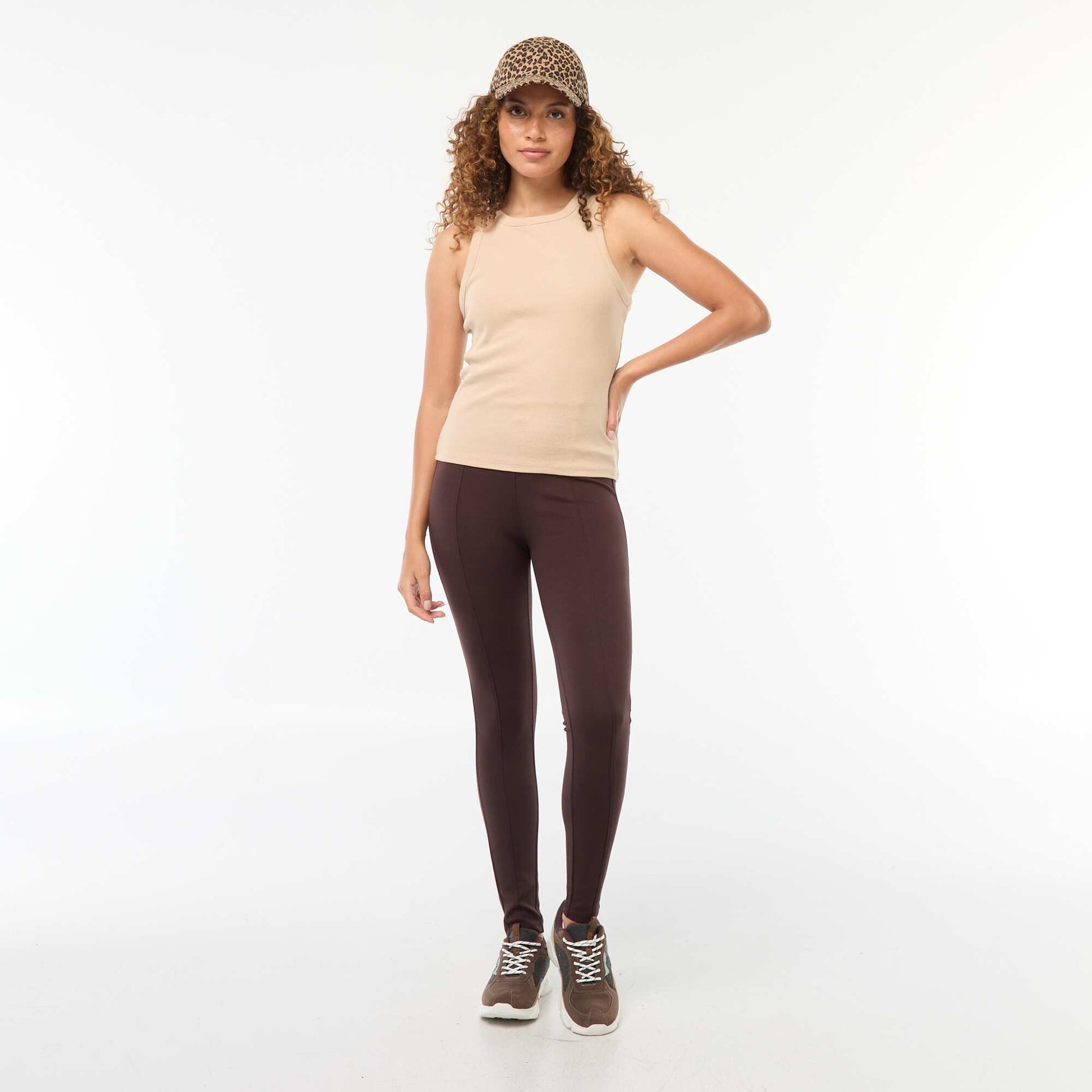 Legging long en maille milano MARRON