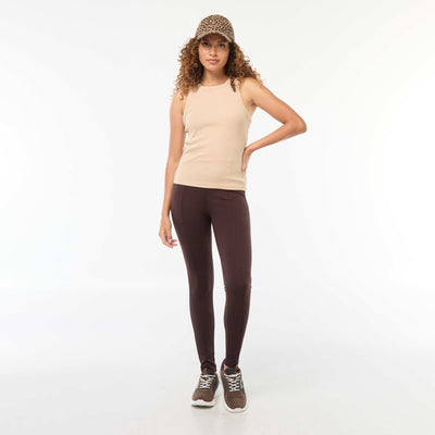 Legging long en maille milano MARRON