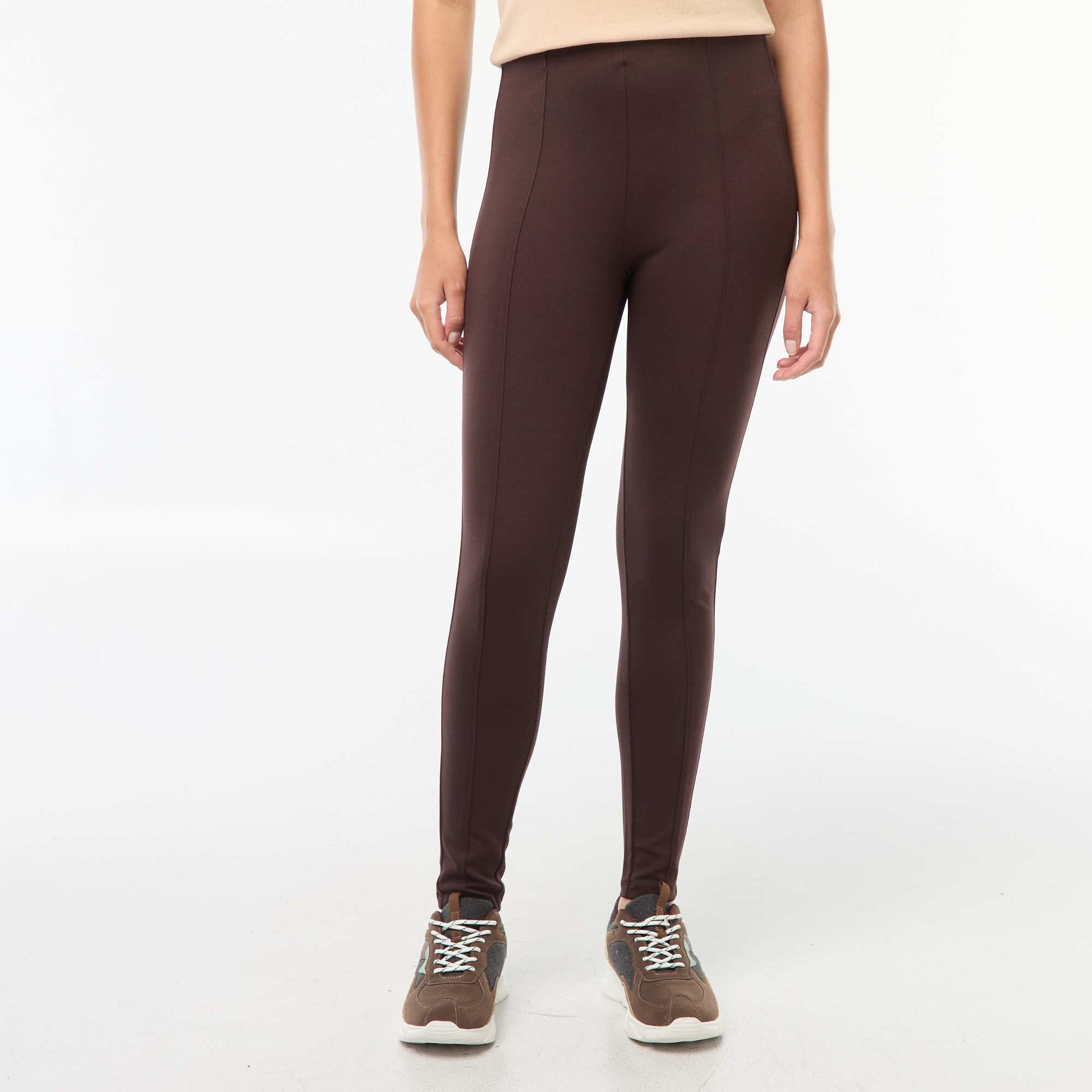 Legging long en maille milano MARRON