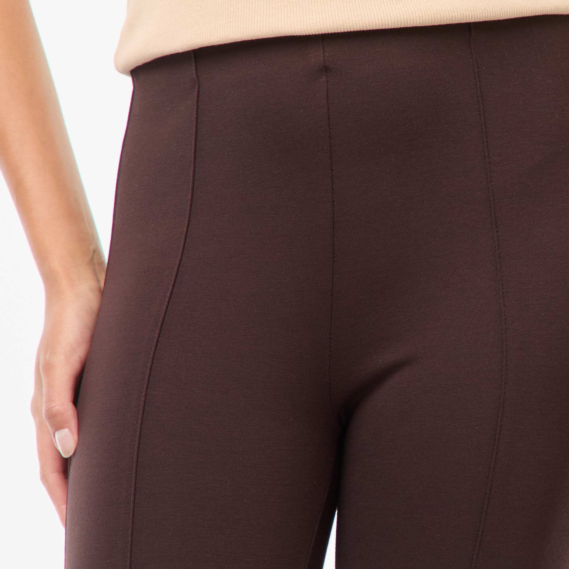 Legging long en maille milano MARRON