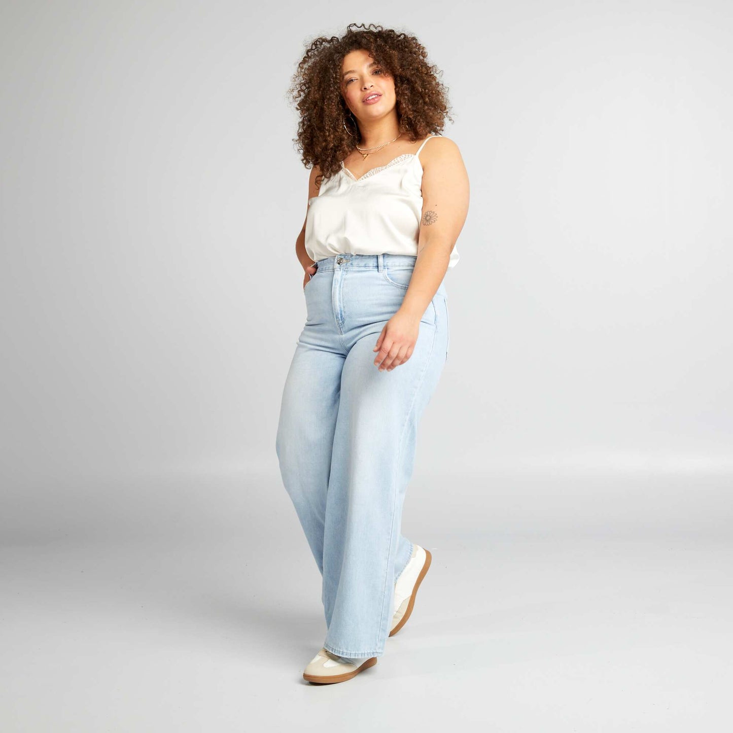 Jean wide leg   5 poches Bleu