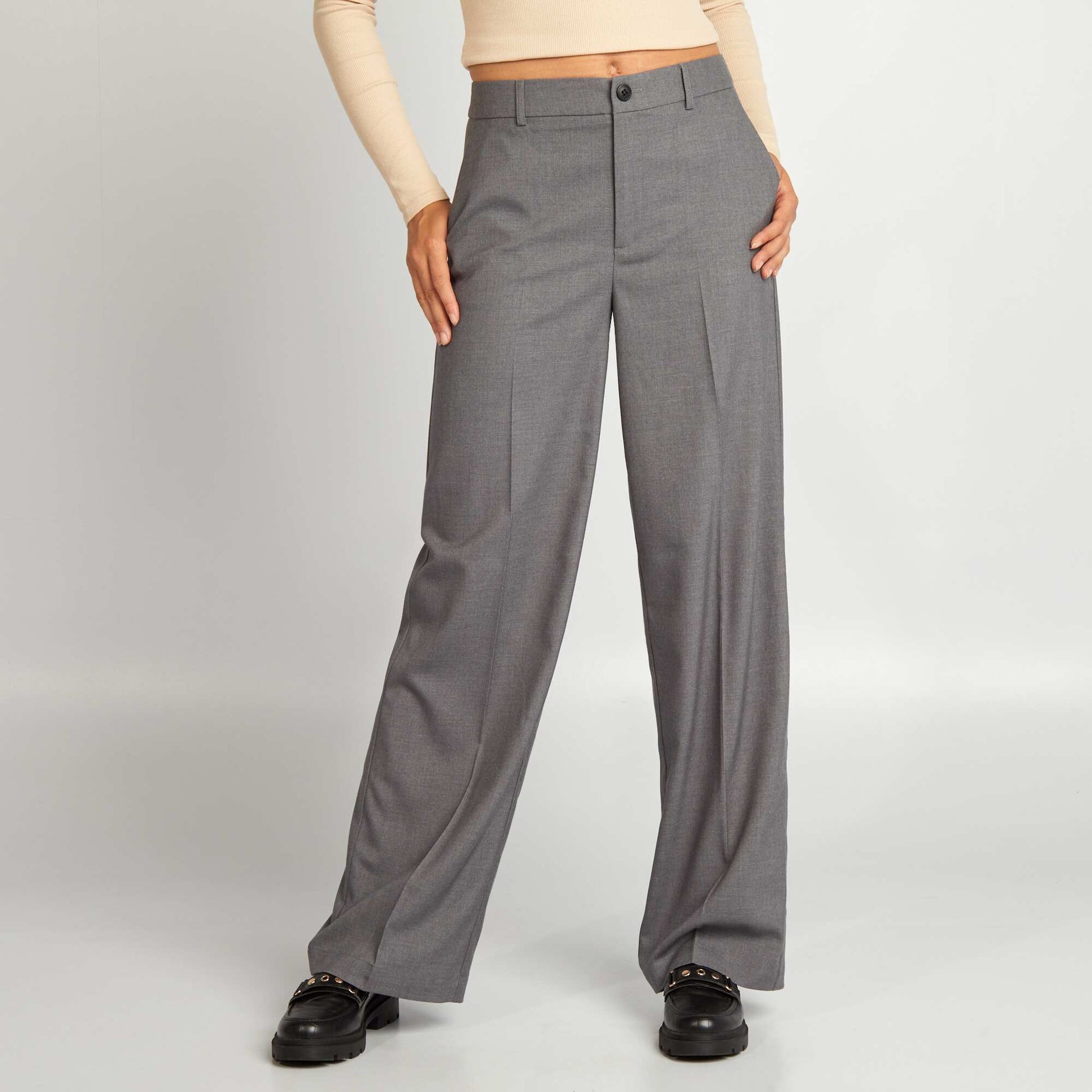 Pantalon large ray Gris