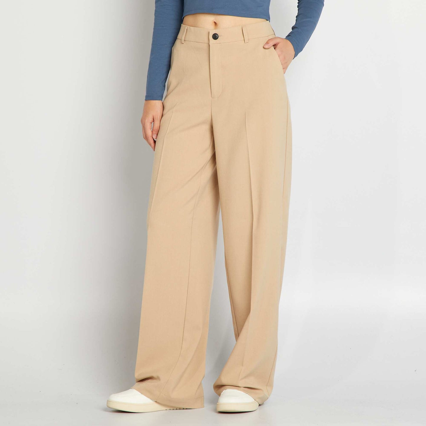 Pantalon large Beige