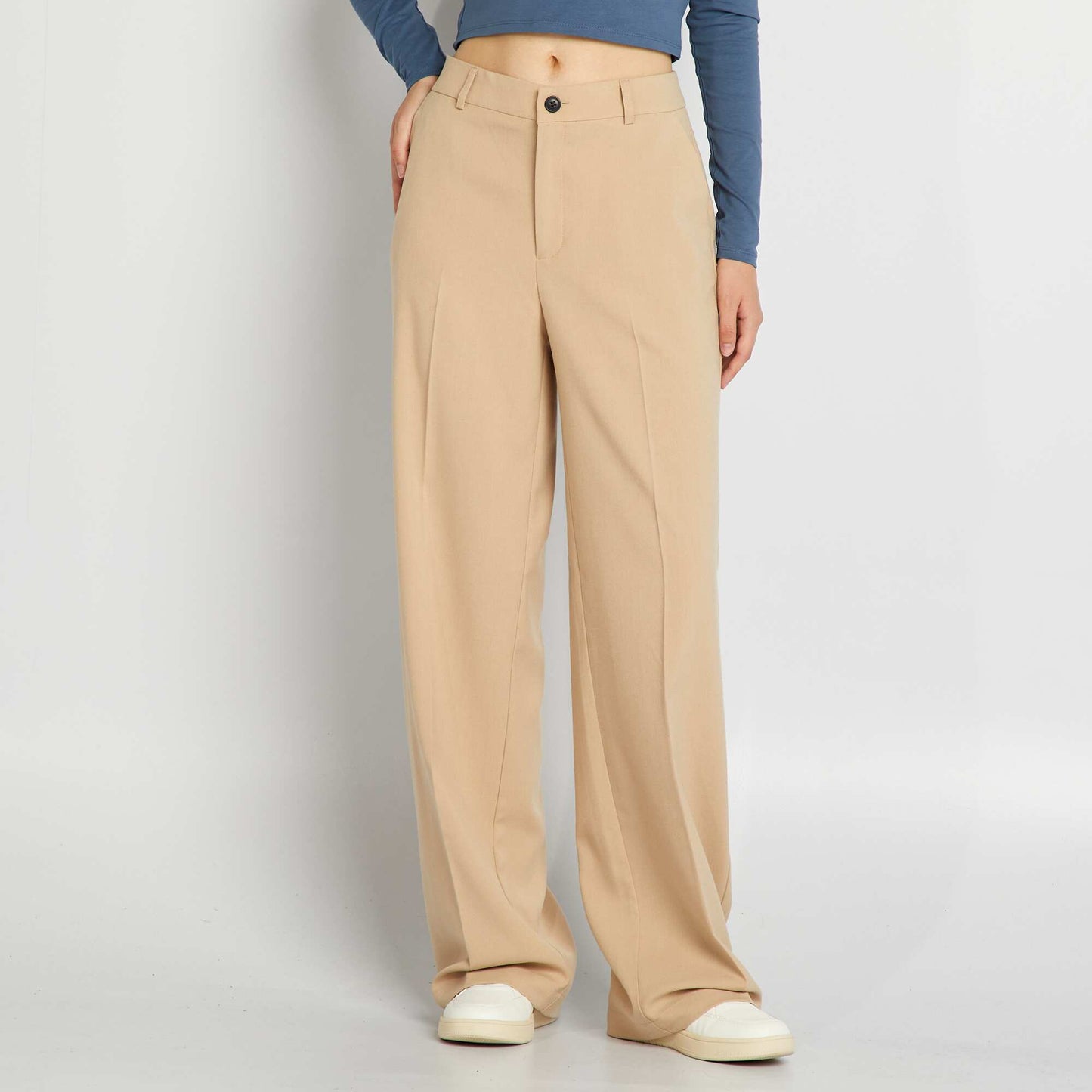 Pantalon large Beige