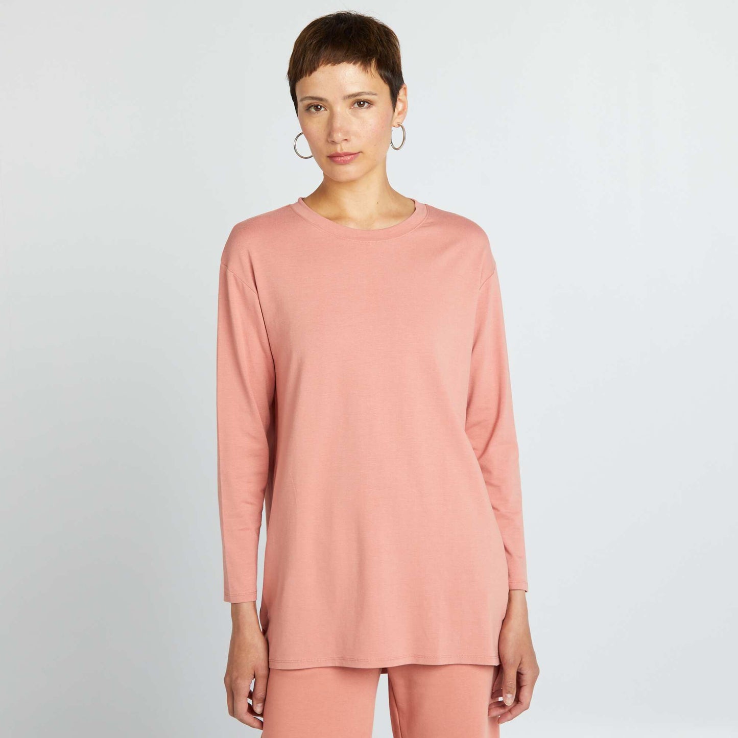 Tee-shirt long fluide Rose