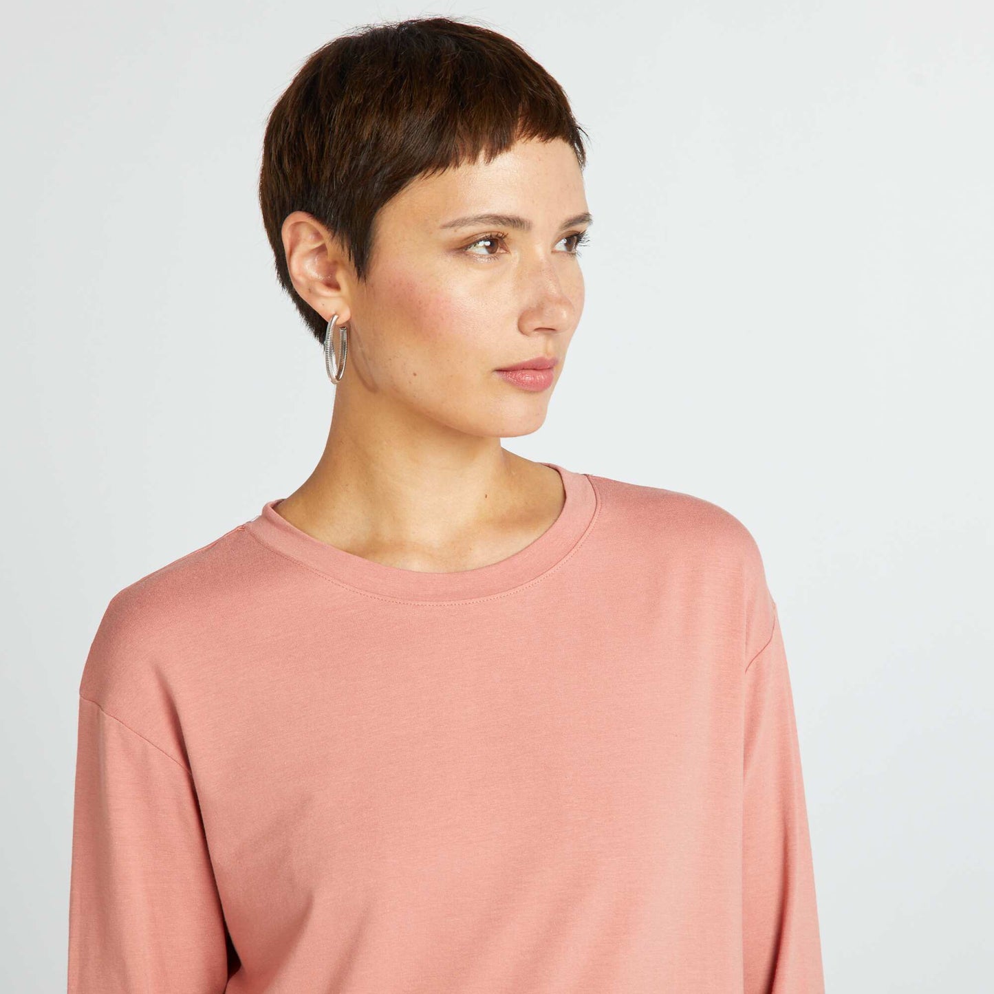 Tee-shirt long fluide Rose