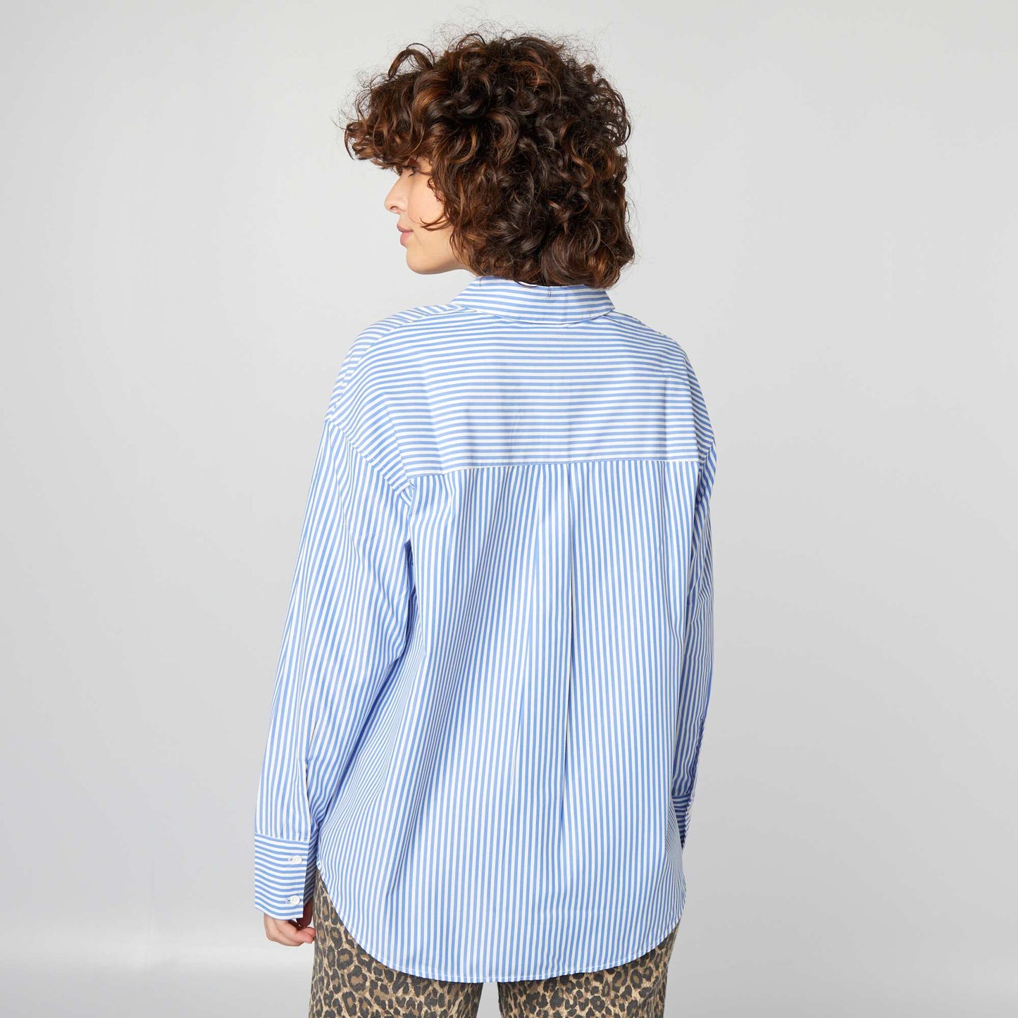 Chemise basique en popeline Bleu