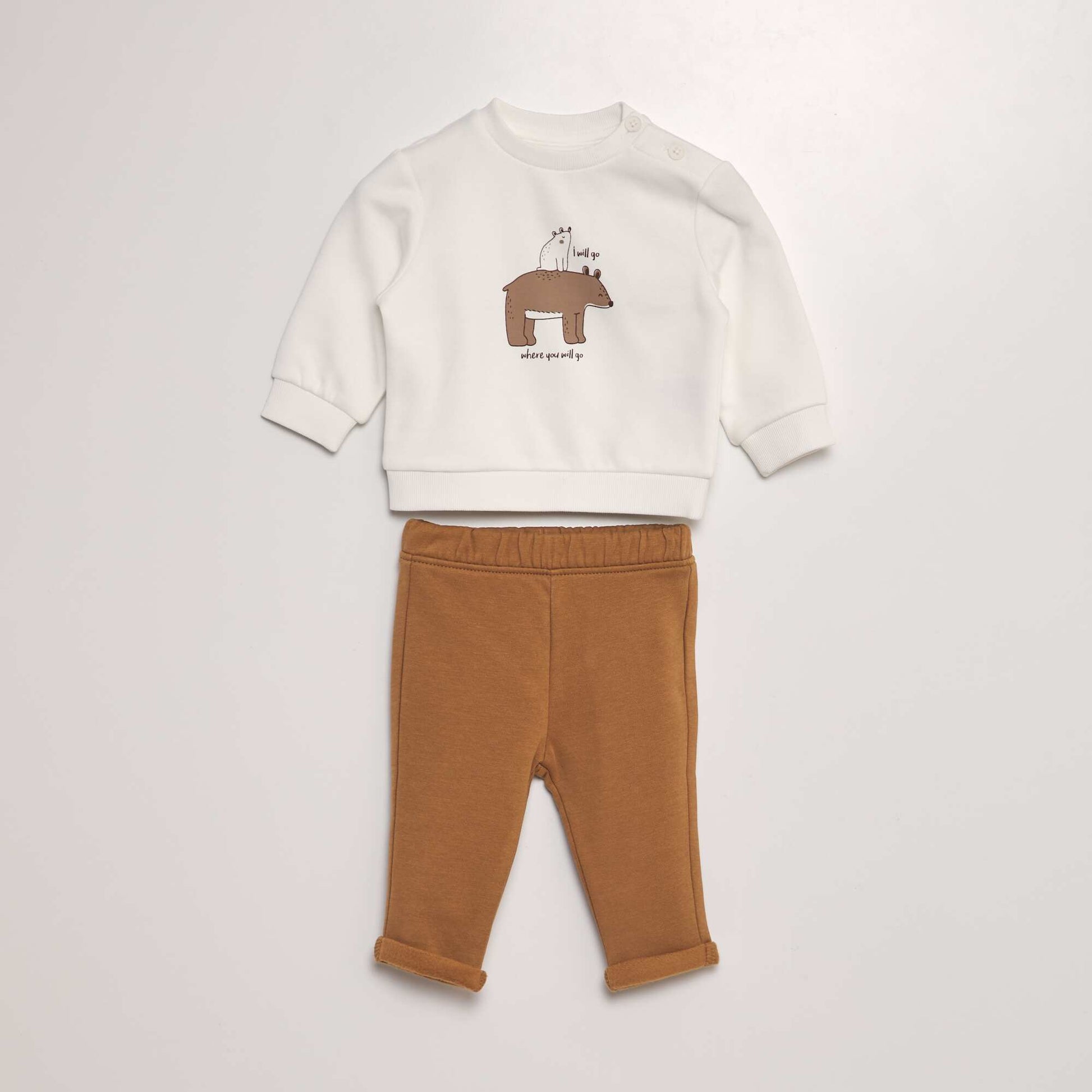 Ensemble jogging sweat + pantalon - 2 pi ces BLANC
