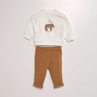 Ensemble jogging sweat + pantalon - 2 pi ces BLANC