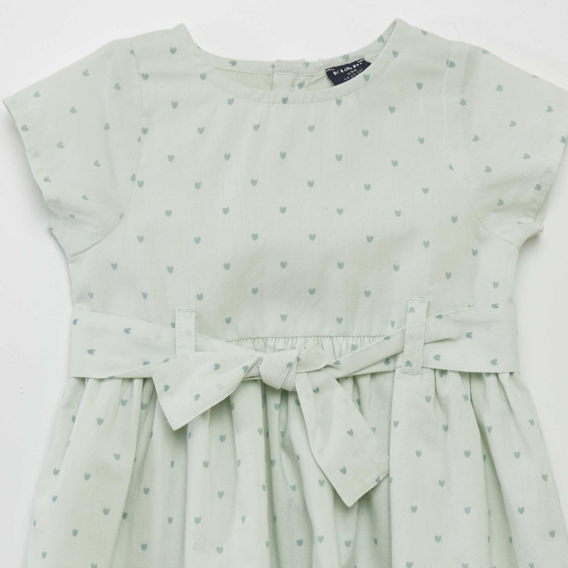 Robe motifs avec ceinture nouer Vert