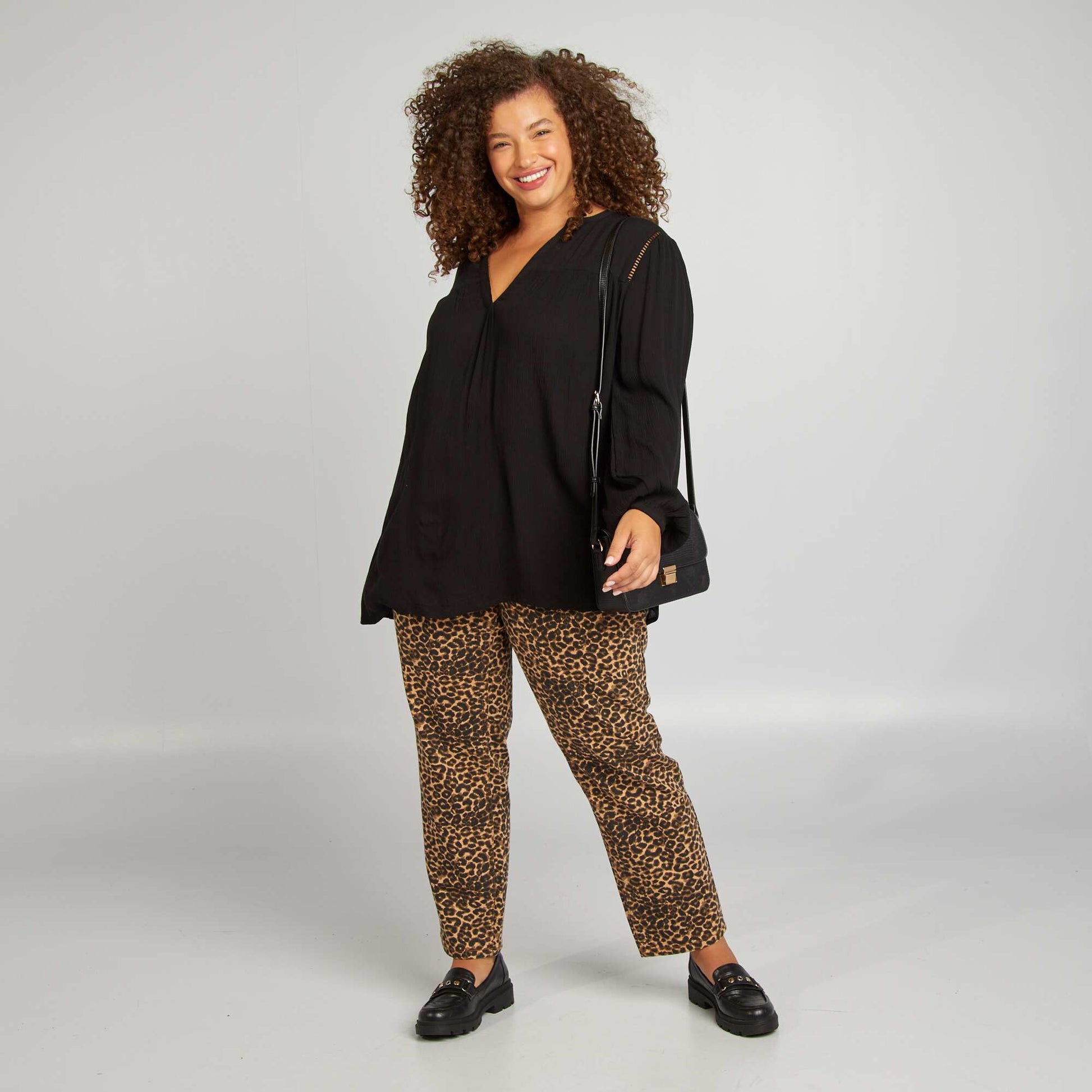 Blouse unie noir