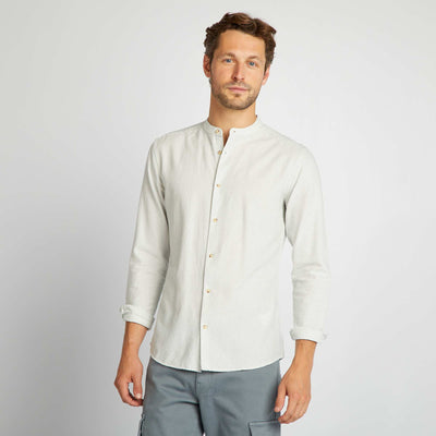 Chemise ray e col mao Kaki