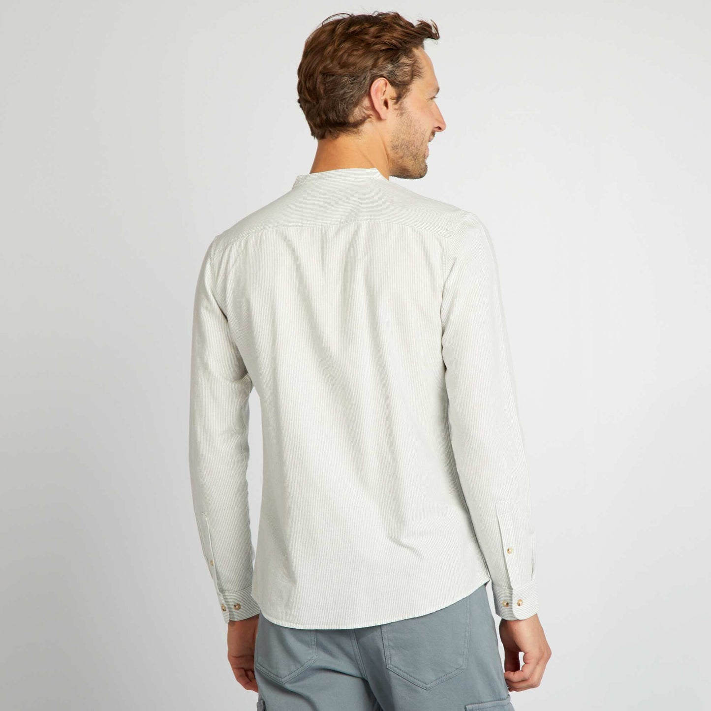 Chemise ray e col mao Kaki