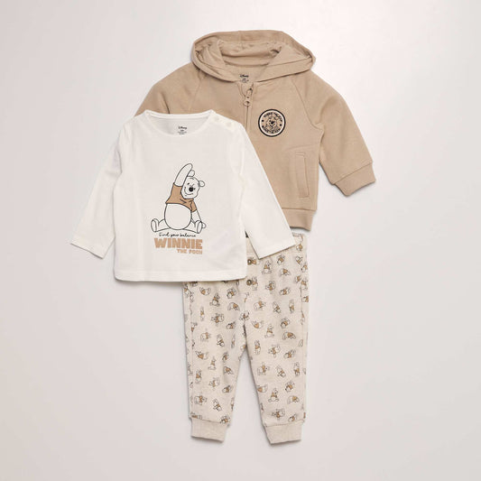 Ensemble 'Winnie' t-shirt + sweat + pantalon - 3 pièces Beige