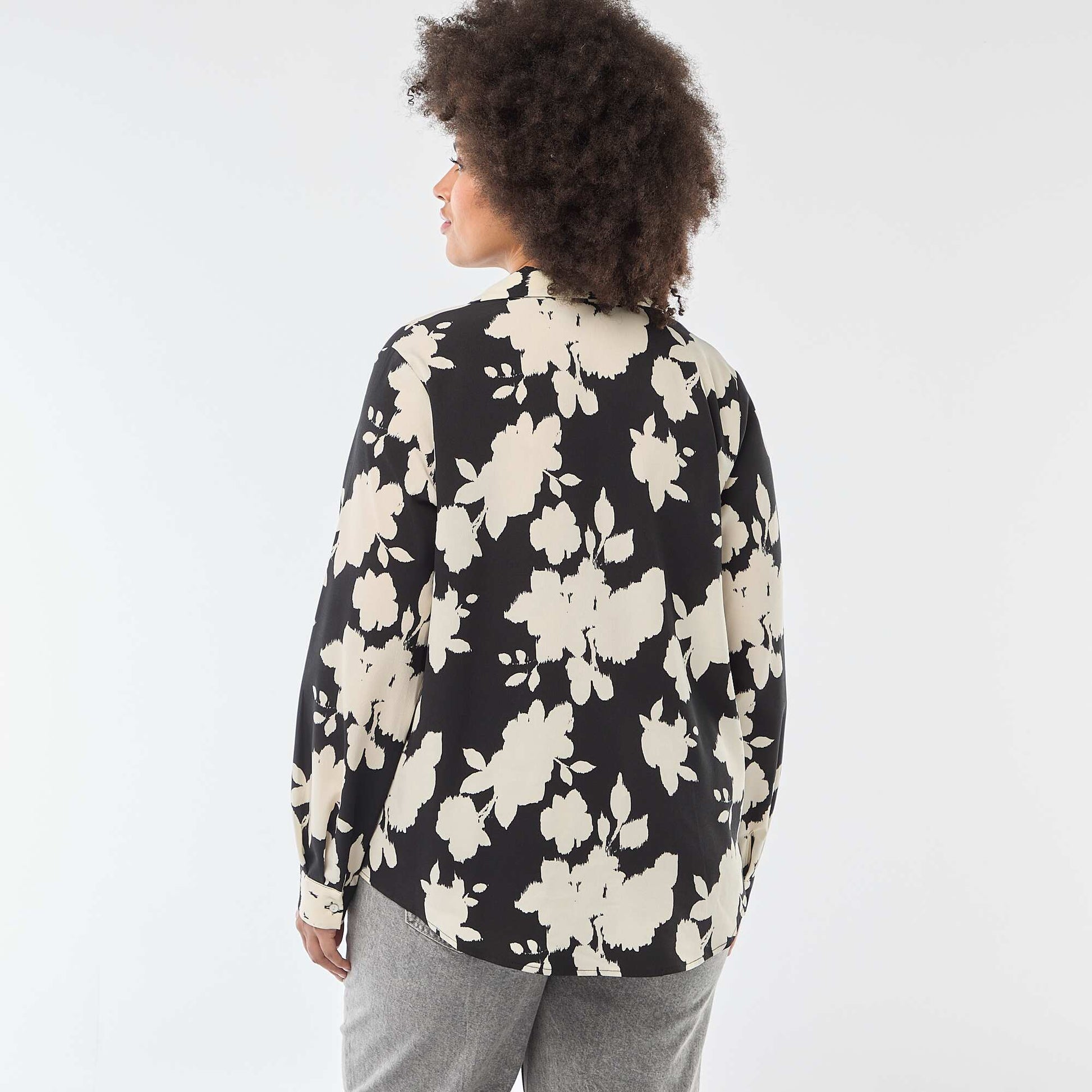 Chemisier fluide en maille crêpe NOIR