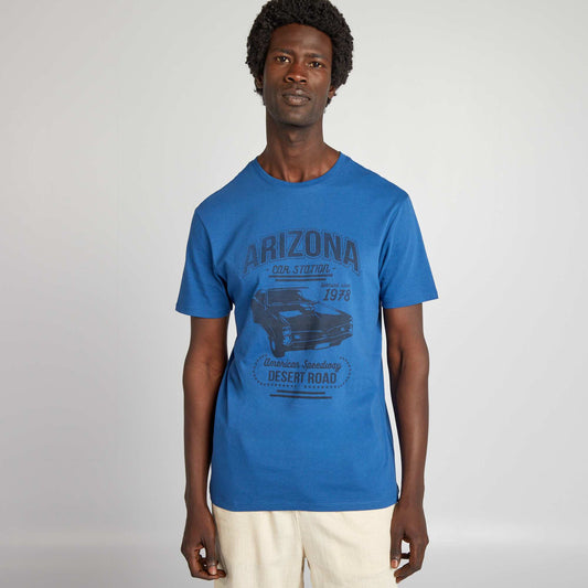 T-shirt imprim  manches courtes BLEU