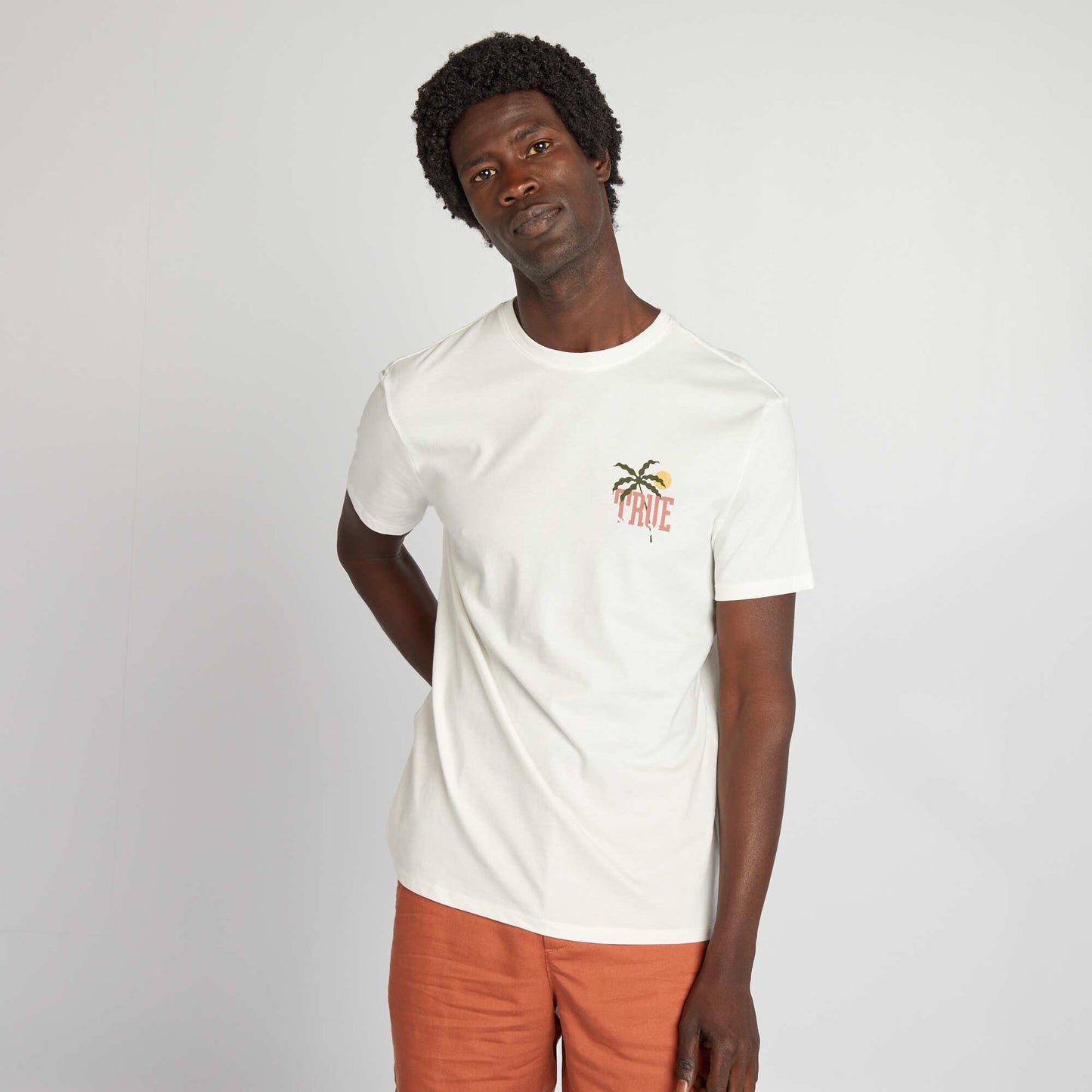 T-shirt imprim  manches courtes Blanc