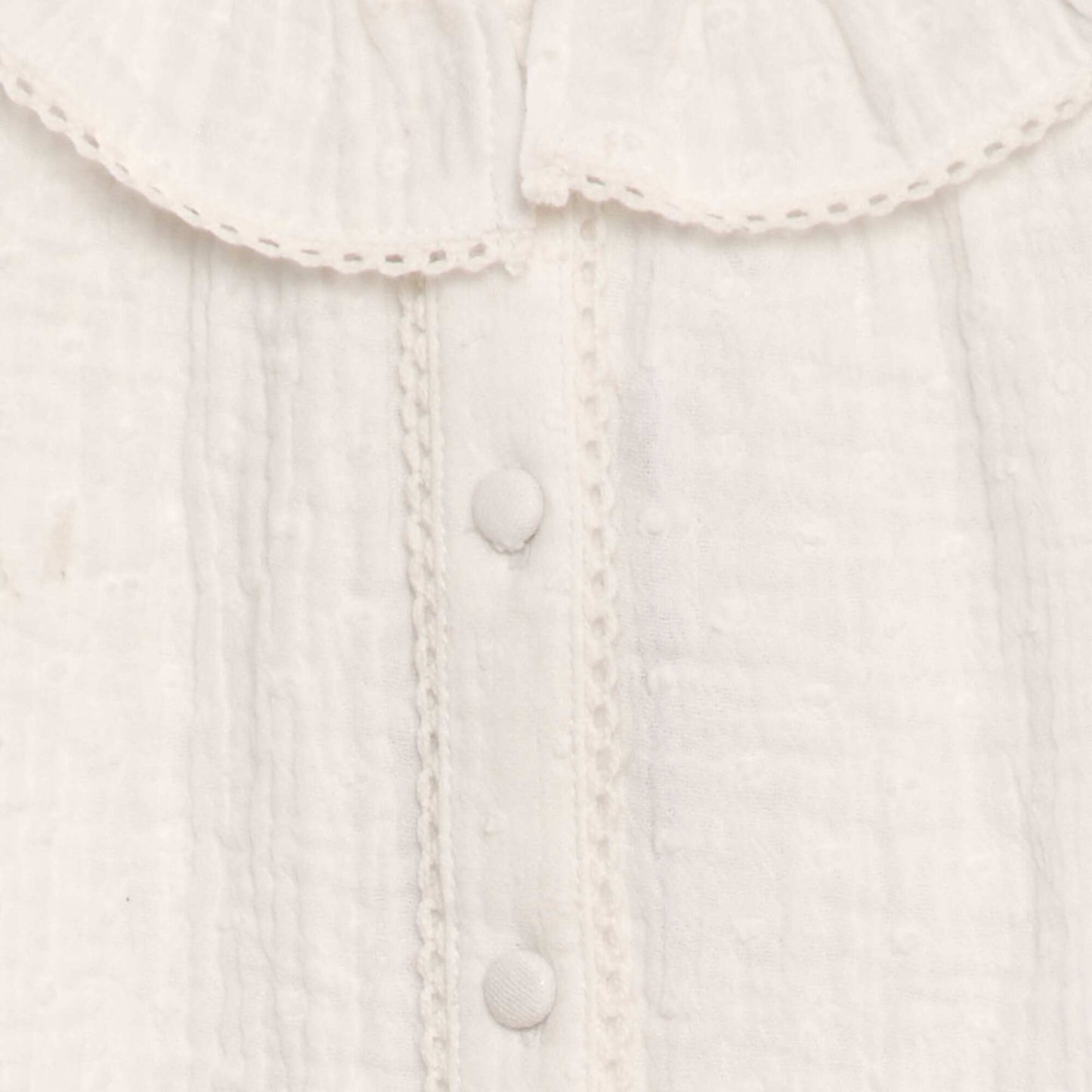 Blouse plumetis en gaze de coton blanc