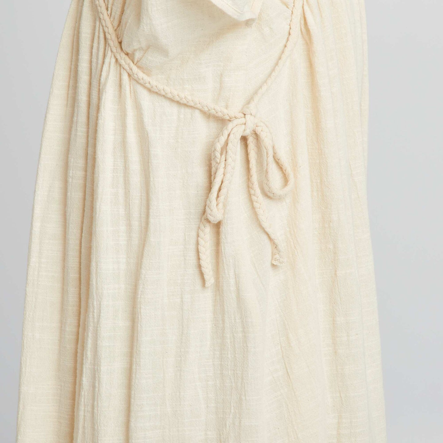 Robe longue en double gaze de coton Beige