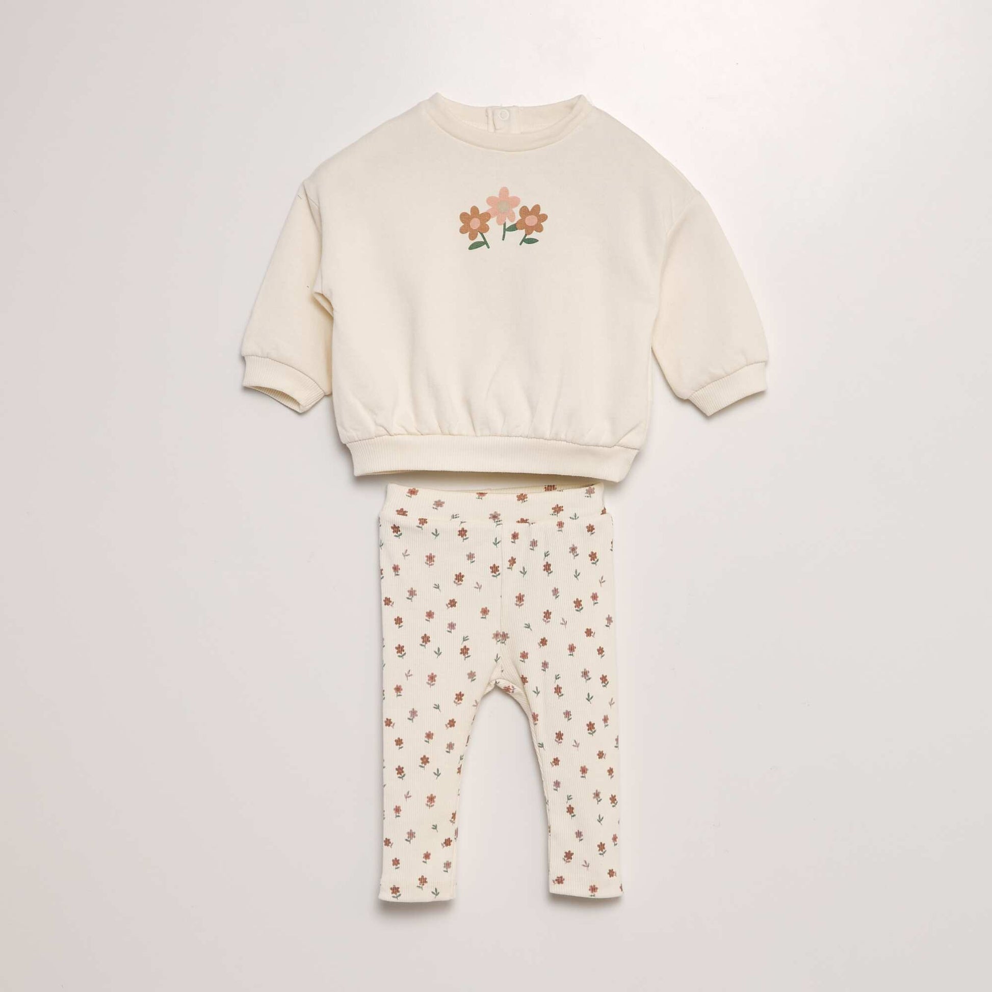Ensemble imprim sweat + legging - 2 pi ces Ecru