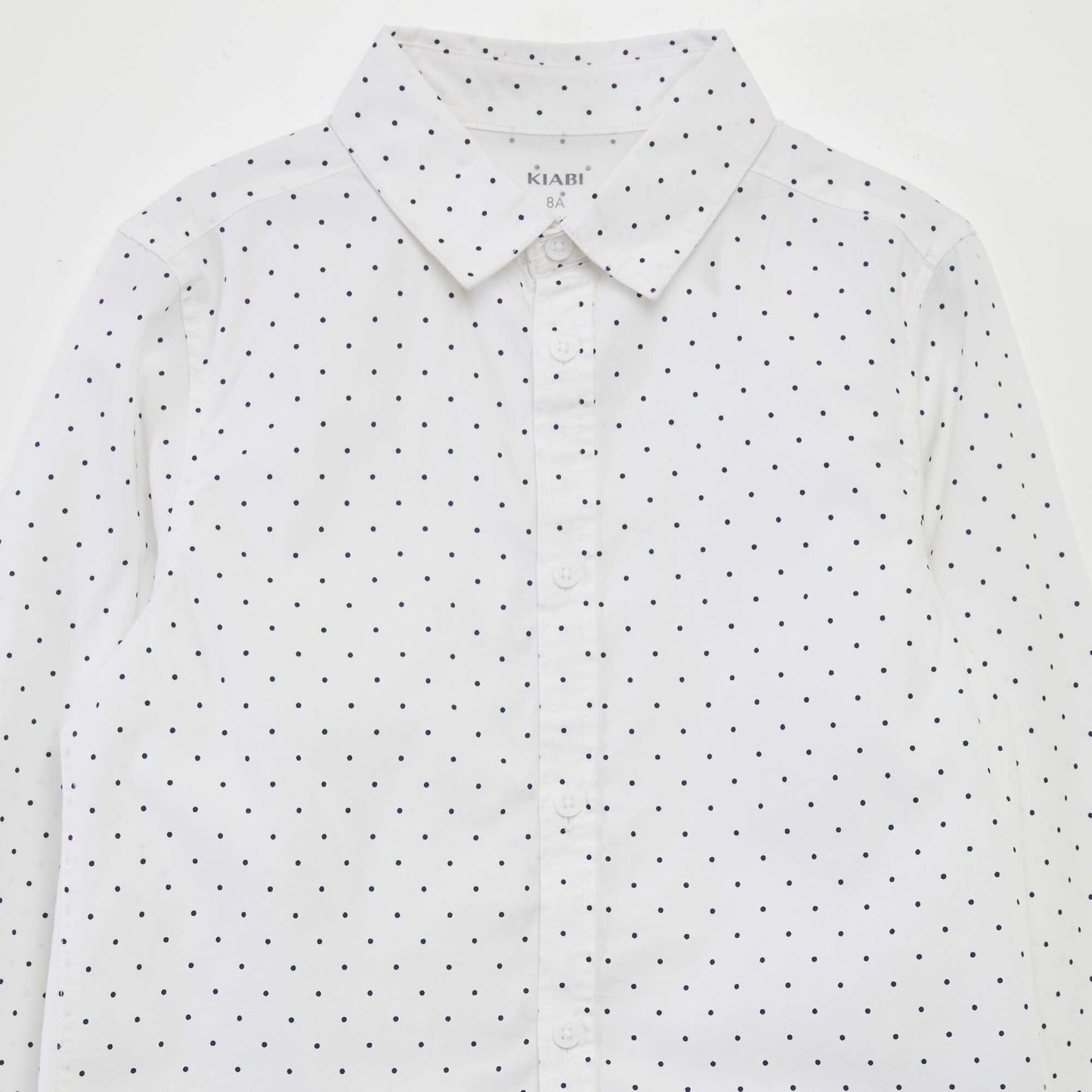 Chemise en popeline imprim e Blanc pois