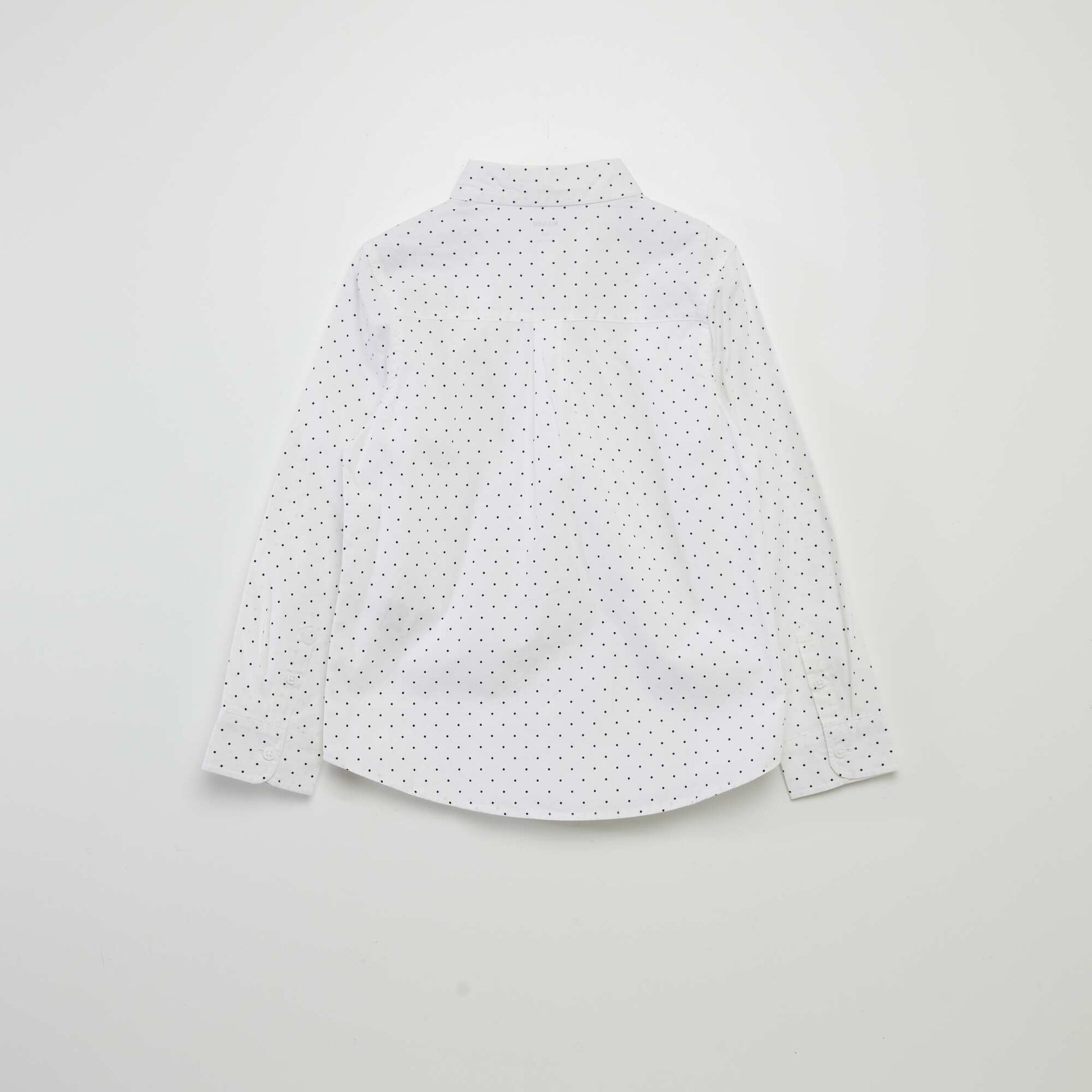 Chemise en popeline imprim e Blanc pois