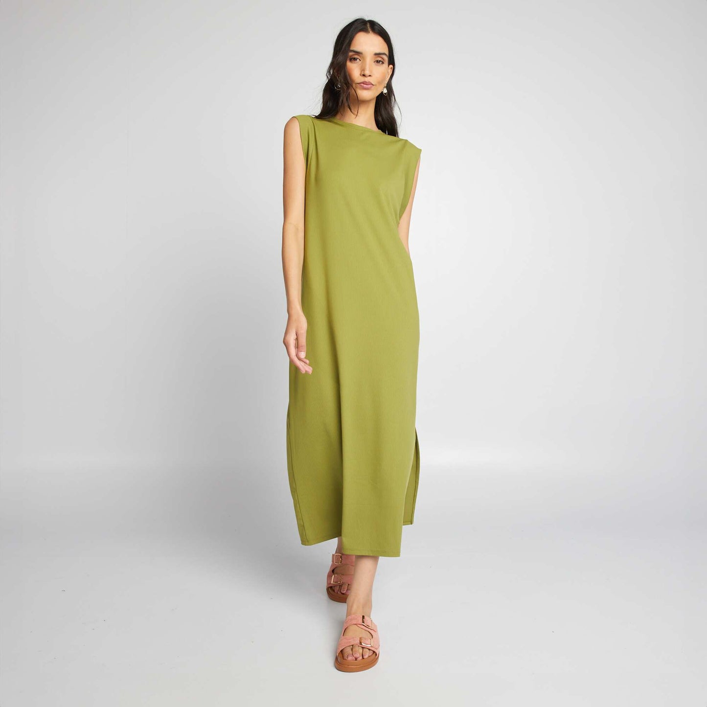 Robe t-shirt midi Vert