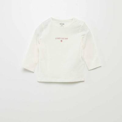 Tee-shirt à message Blanc
