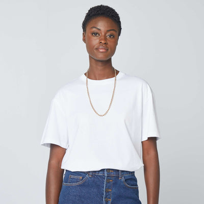 T-shirt oversize col rond blanc