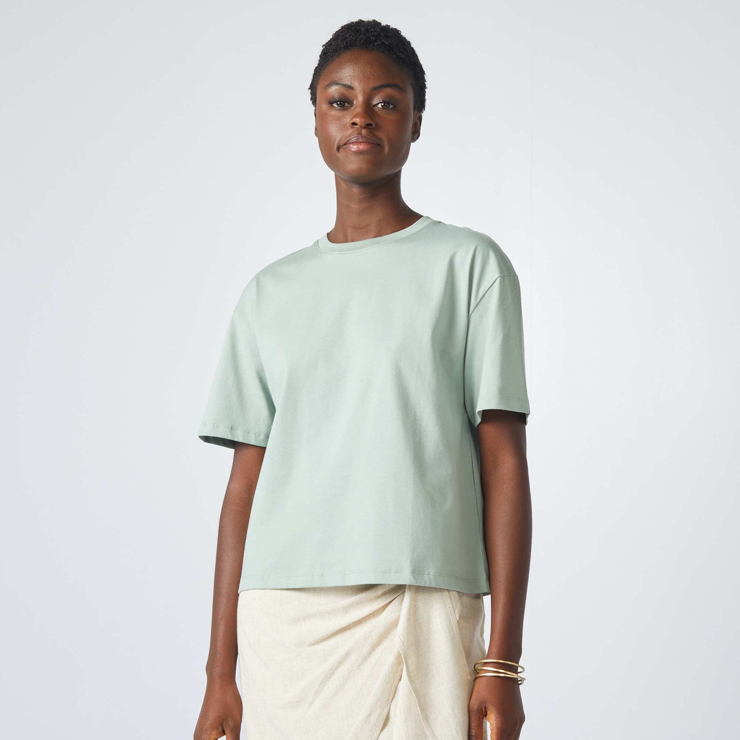 T-shirt oversize   col rond Vert