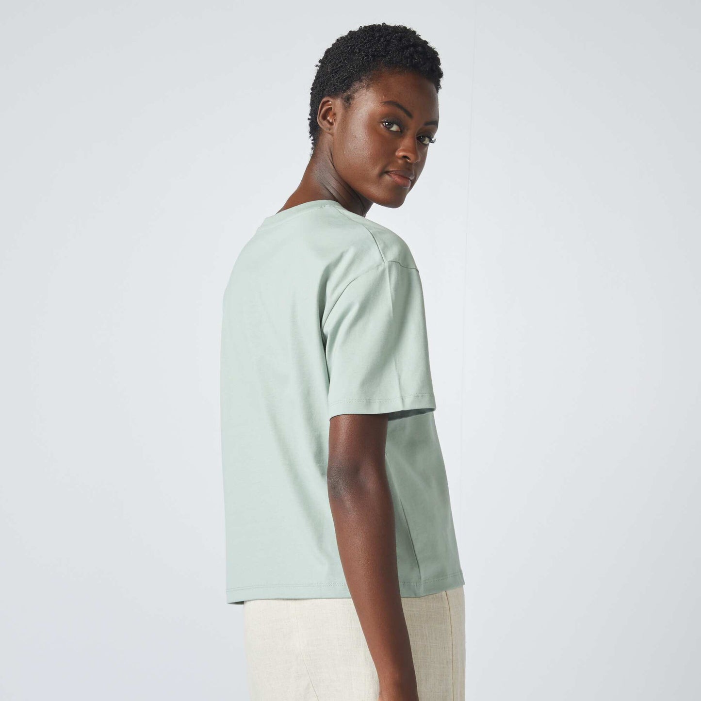 T-shirt oversize   col rond Vert