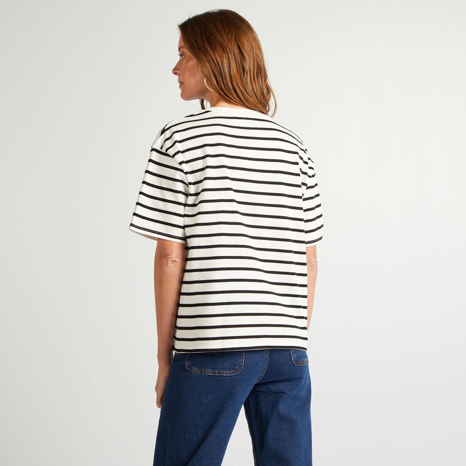 T-shirt oversize à col rond BLANC