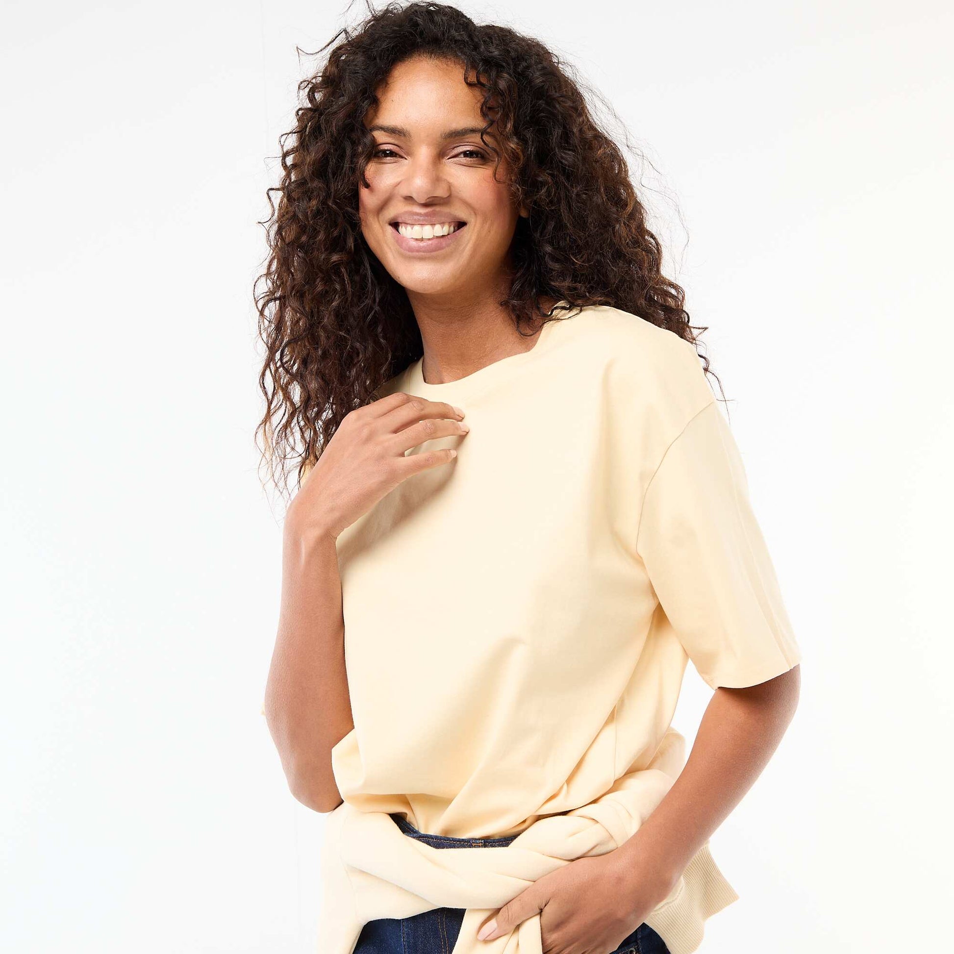 T-shirt oversize à col rond JAUNE