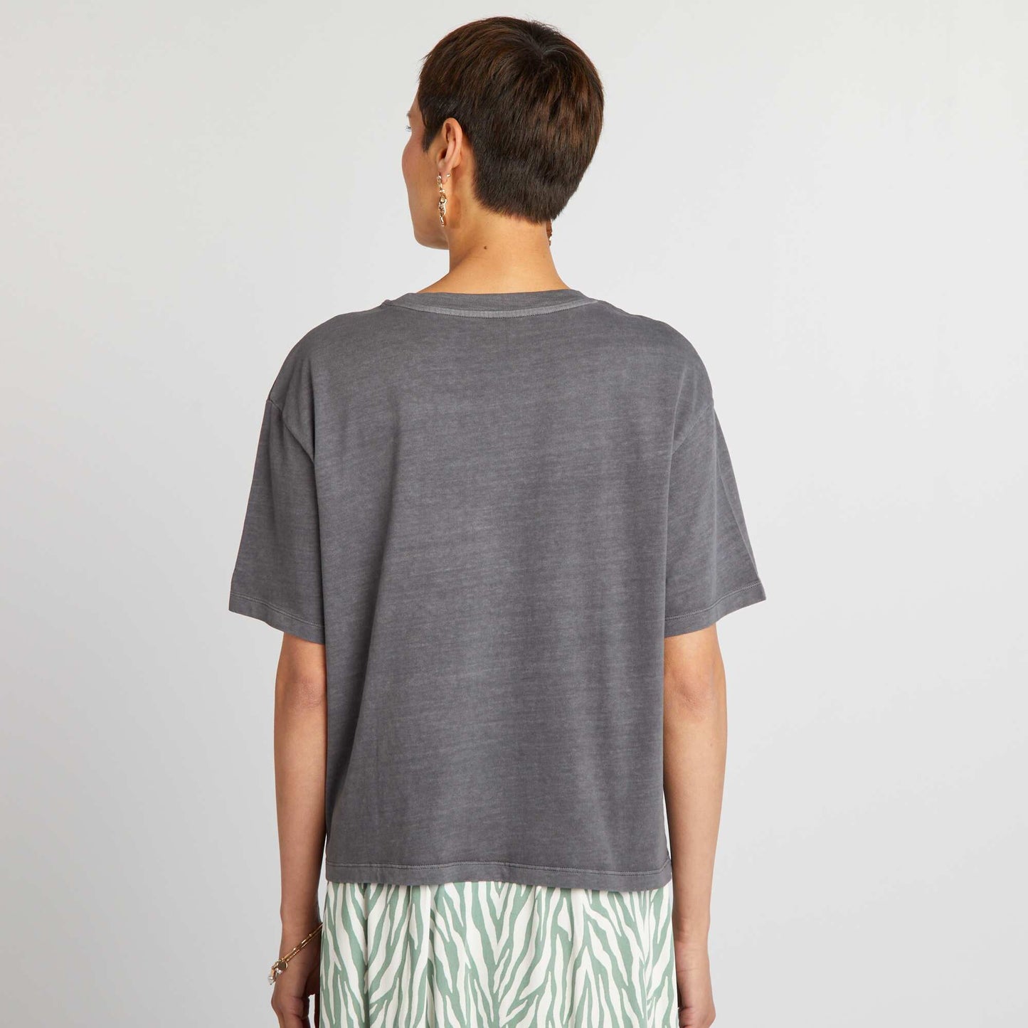 Tee-shirt oversize d lav  Noir