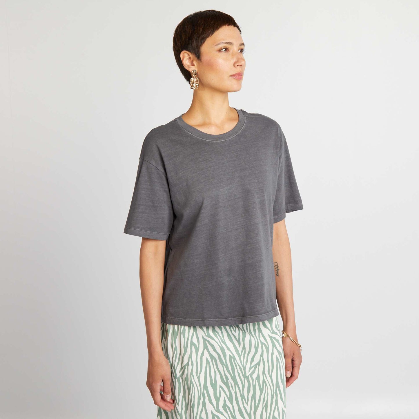 Tee-shirt oversize d lav  Noir