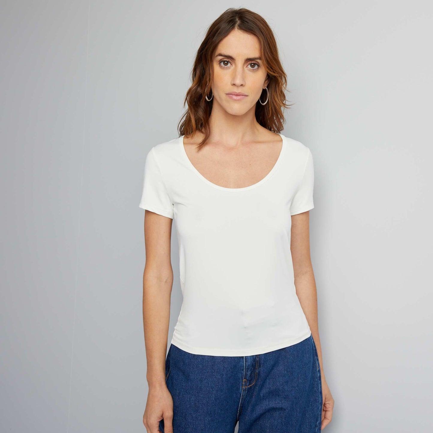 T-shirt   manches courtes en microfibre blanc