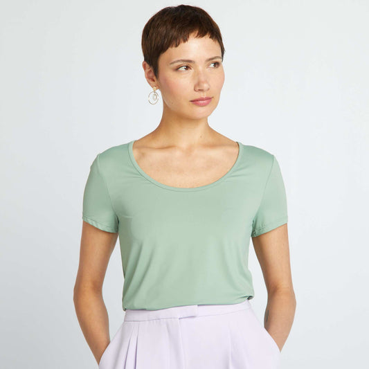 T-shirt manches courtes en microfibre Vert