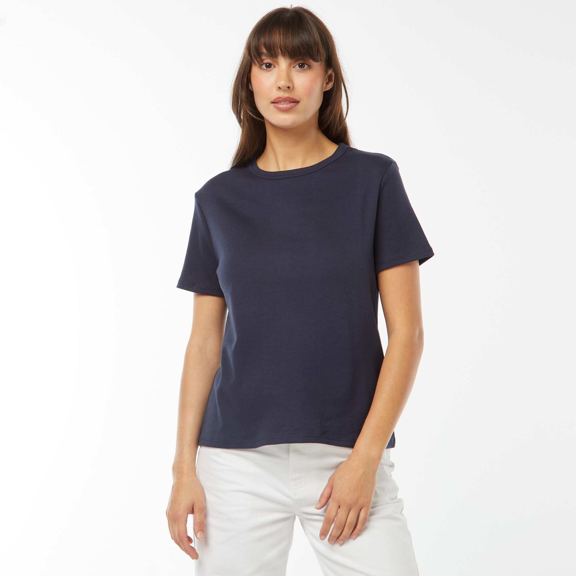 T-shirt en coton épais BLEU MARINE