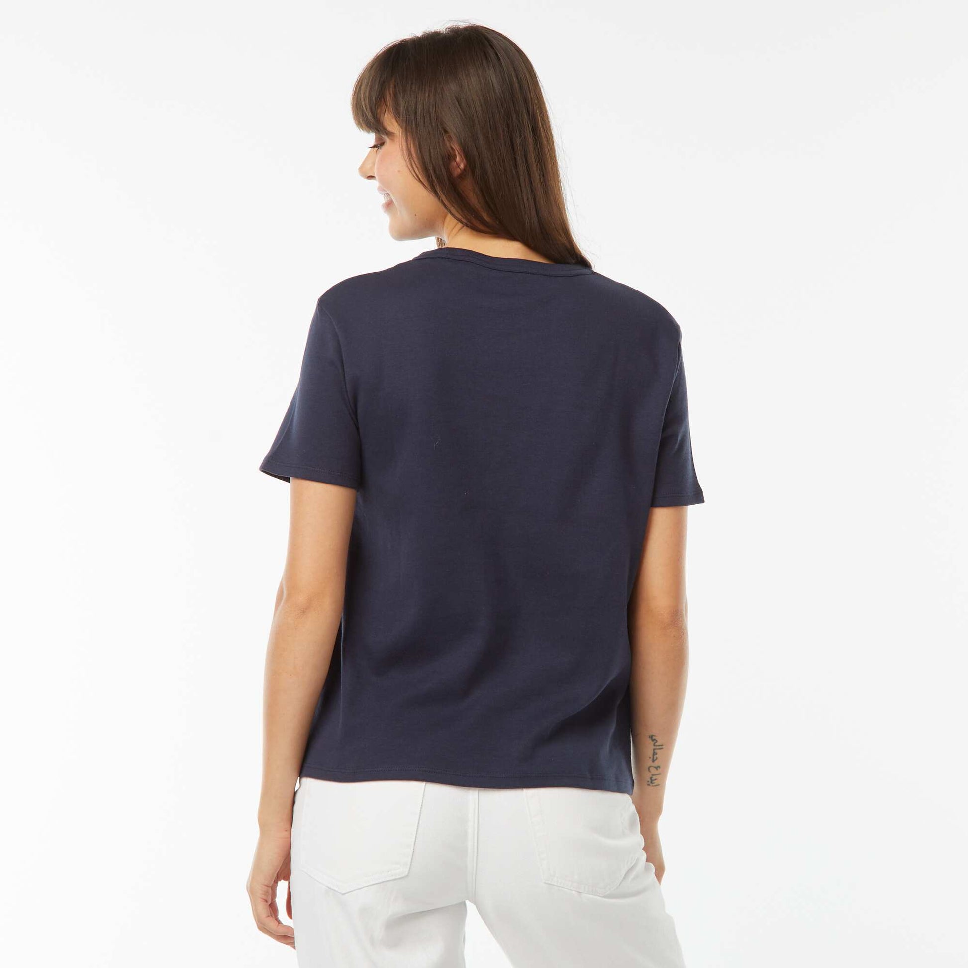 T-shirt en coton épais BLEU MARINE