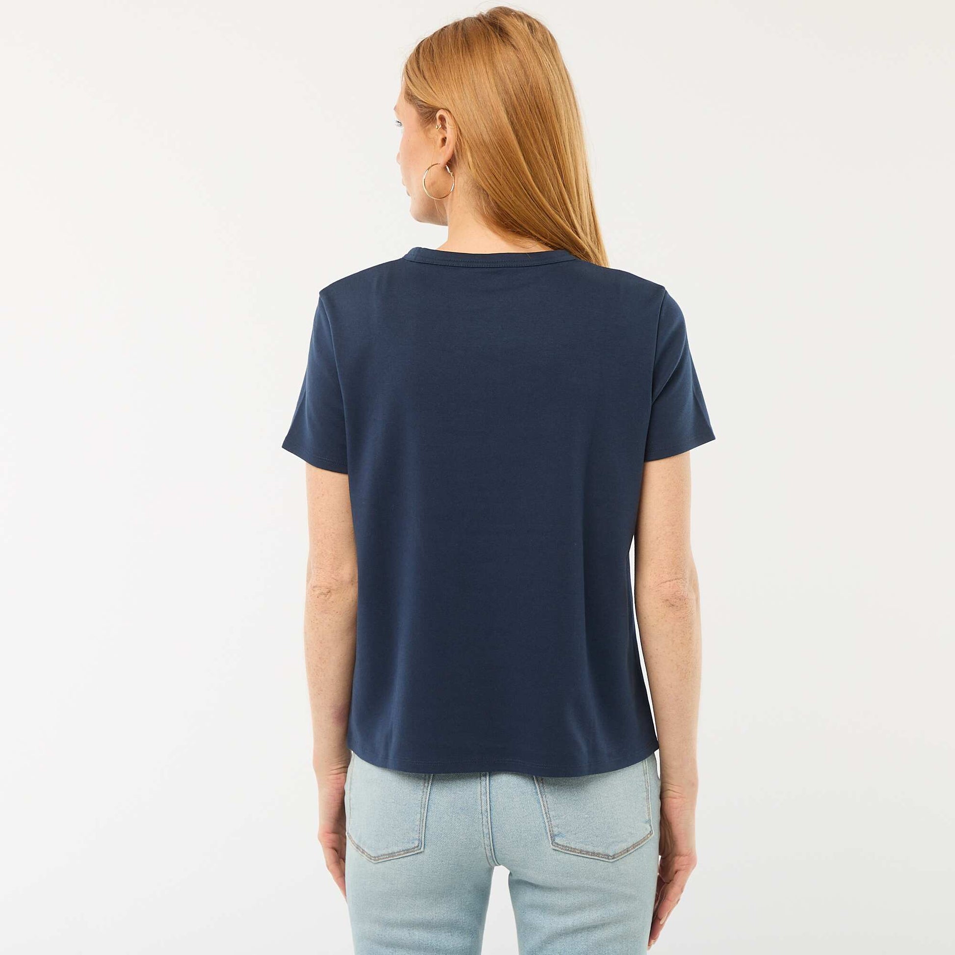 T-shirt en coton épais BLEU