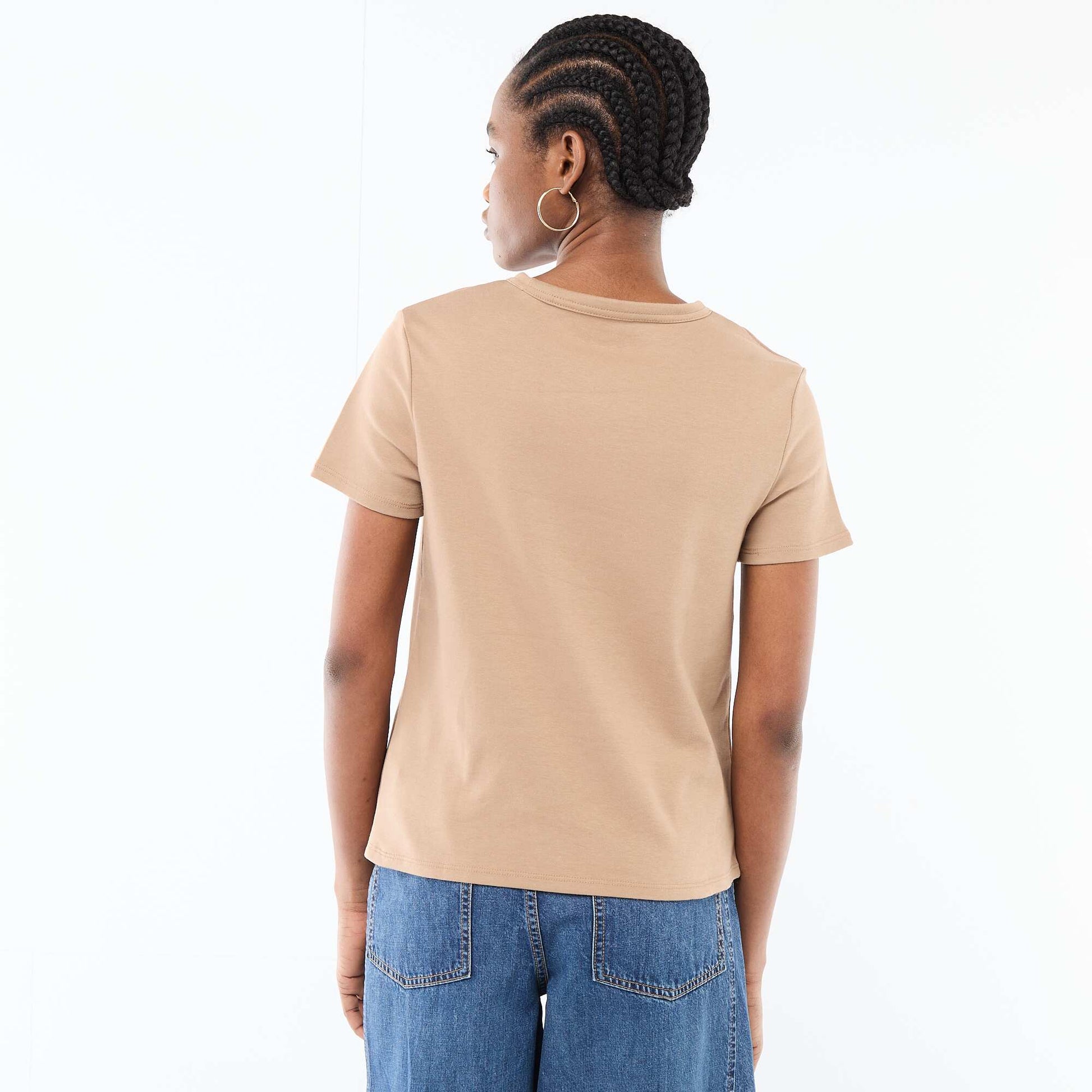 T-shirt en coton épais BEIGE