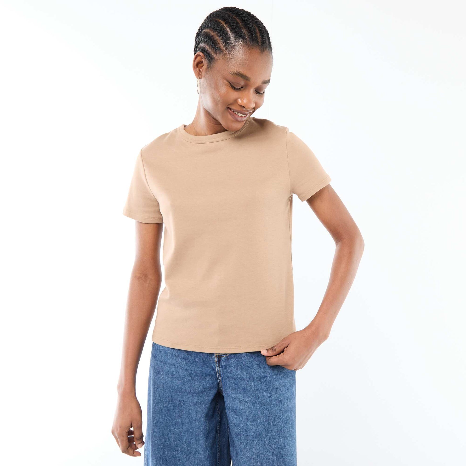 T-shirt en coton épais BEIGE